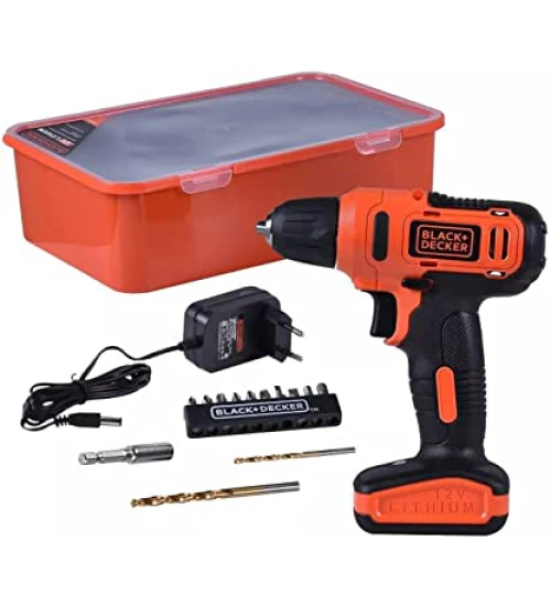 Parafusadeira/Furadeira a Bateria 12V Li-Ion Vel. Variável e Reversível 3/8 Pol. com Estojo e Acessórios - BLACK DECKER LD12SP-BR